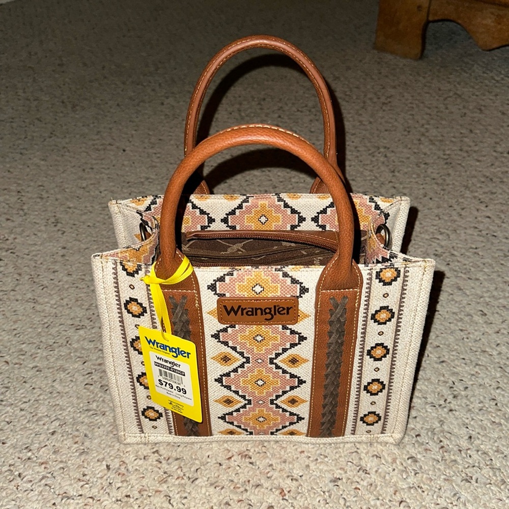 Wrangler Women's Southwestern Print Small Canvas Tote Crossbody NEW